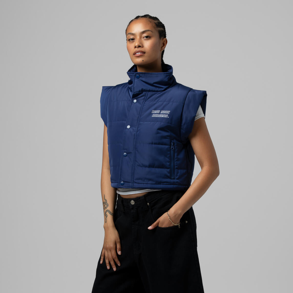 NHL WOMEN'S CROP PUFFER VEST RANGERS - Image 9