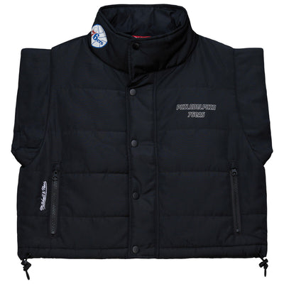 NBA WOMEN'S CROP PUFFER VEST 76ERS - Image 1