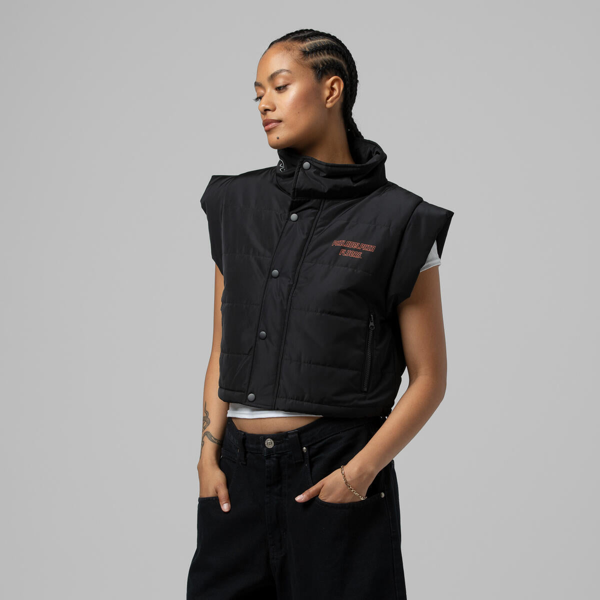 NHL WOMEN'S CROP PUFFER VEST FLYERS - Image 8