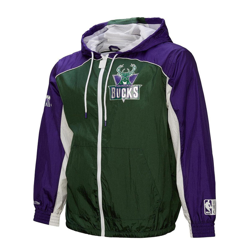 NBA BIG SHOT PREMIUM WINBREAKER VINTAGE LOGO BUCKS Multi-White ZF8070-MBUMTWH - Image 2