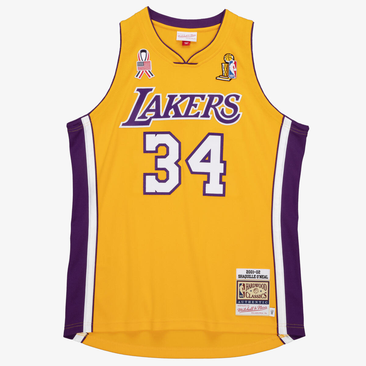 NBA AUTHENTIC JERSEY LAKERS 2001 SHAQUILLE O'NEAL Light Gold AJY41160-LAL01SONLTGD - Image 1