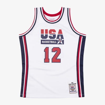 NBA AUTHENTIC JERSEY USA 1992 JOHN STOCKTON - White