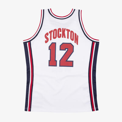 NBA AUTHENTIC JERSEY USA 1992 JOHN STOCKTON - White - Image 2