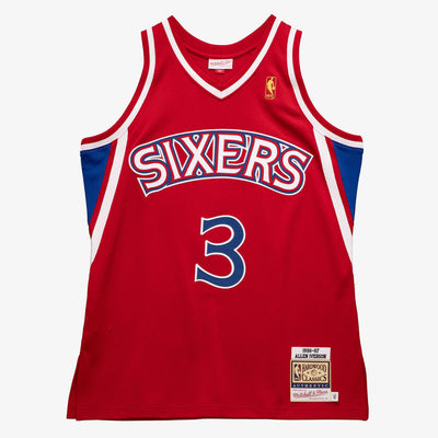 NBA AUTHENTIC JERSEY 76ERS 1996 ALLEN IVERSON Scarlet AJY4CP19161-P76SCAR96AIV - Image 4