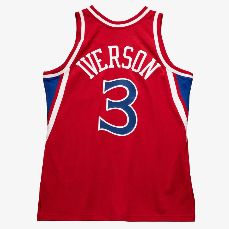 NBA AUTHENTIC JERSEY 76ERS 1996 ALLEN IVERSON Scarlet AJY4CP19161-P76SCAR96AIV - Image 5