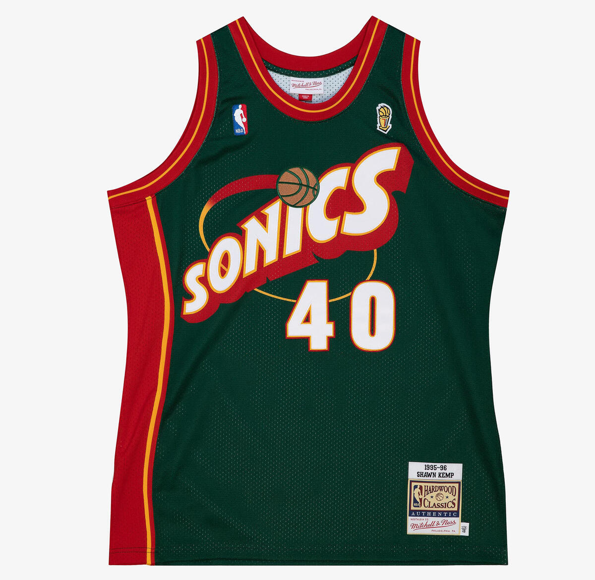 NBA AUTHENTIC JERSEY SUPERSONICS 1995 SHAWN KEMP Dark Green AJY4CP19174-SSUDKGN95SKE - Image 1