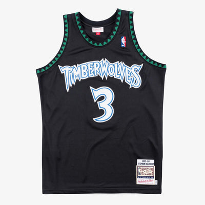 NBA AUTHENTIC ALT JERSEY TIMBERWOLVES 1997 STEPHEN MARBURY Black AJY4EL18019-MTIBLCK97SMB - Image 1
