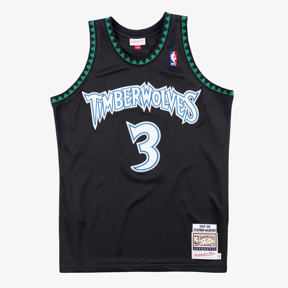 NBA AUTHENTIC ALT JERSEY TIMBERWOLVES 1997 STEPHEN MARBURY Black AJY4EL18019-MTIBLCK97SMB - Image 1
