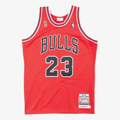 NBA AUTHENTIC ROAD FINALS JERSEY BULLS 1995 MICHAEL JORDAN - Scarlet