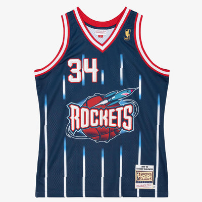 NBA AUTHENTIC ROAD JERSEY ROCKETS 1996 HAKEEM OLAJUWON Navy AJY4GS18085-HRONAVY96HOL - Image 1