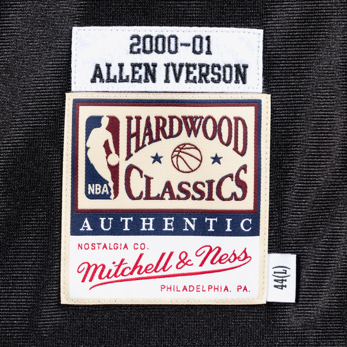 NBA AUTHENTIC ROAD FINALS JERSEY 76ERS 2000 ALLEN IVERSON Black AJY4GS18104-P76BLCK00AIV - Image 3