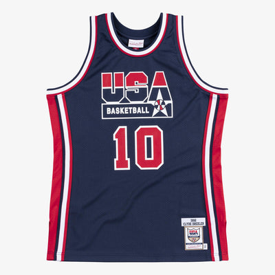 NBA AUTHENTIC JERSEY TEAM USA 1992 CLYDE DREXLER - Navy