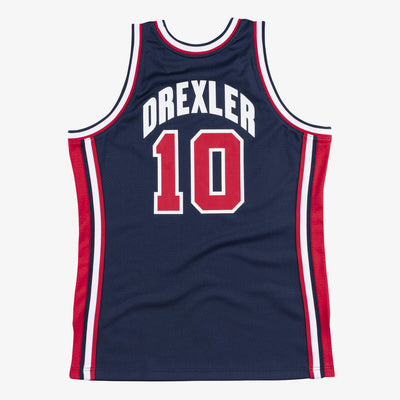 NBA AUTHENTIC JERSEY TEAM USA 1992 CLYDE DREXLER - Navy - Image 2