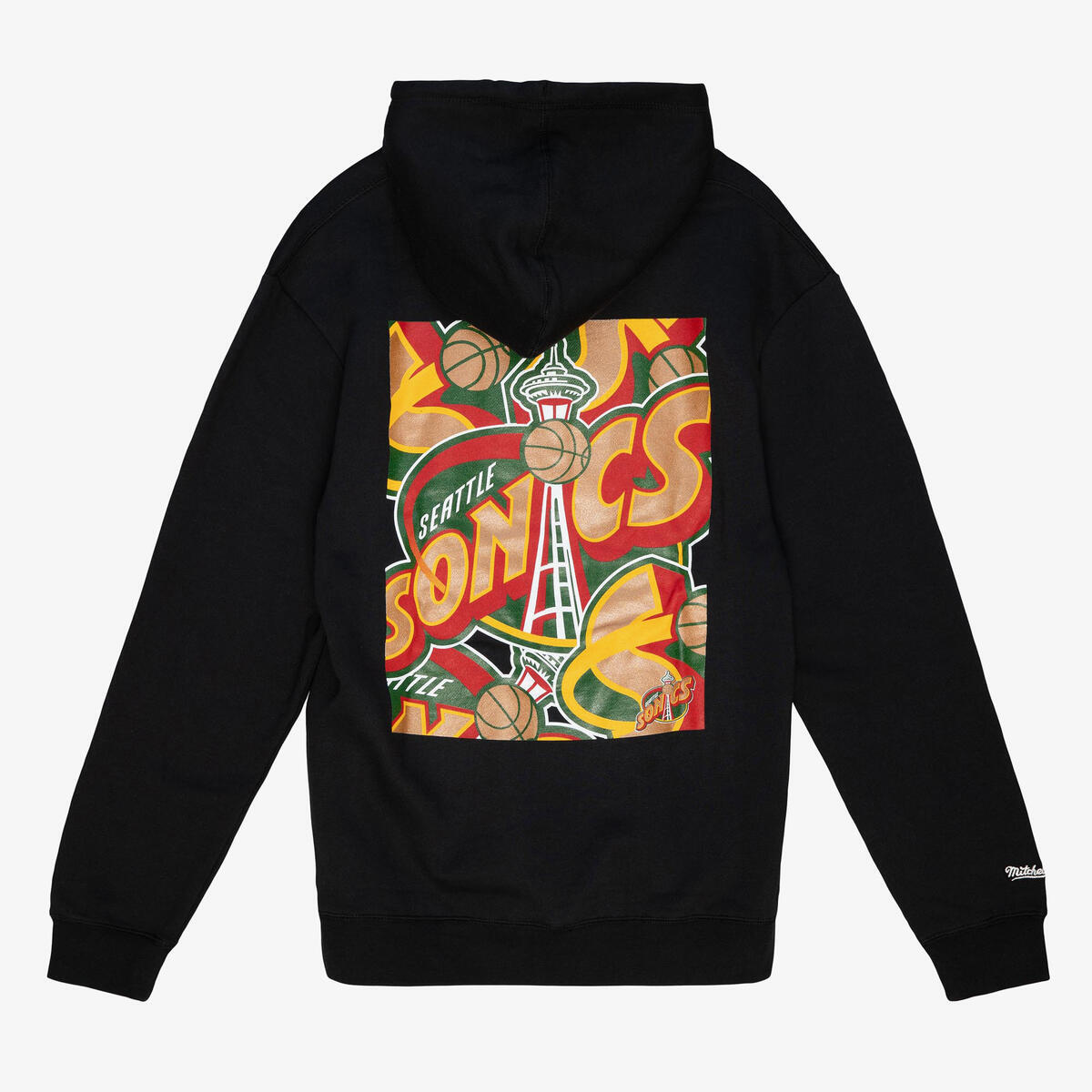 NBA CUT UP HOODIE SUPERSONICS Black BMPHDP21022-SSUBLCK - Image 2