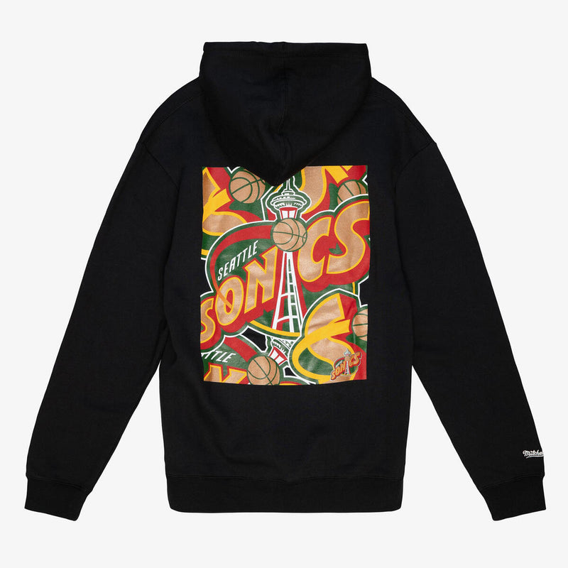NBA CUT UP HOODIE SUPERSONICS Black BMPHDP21022-SSUBLCK - Image 2