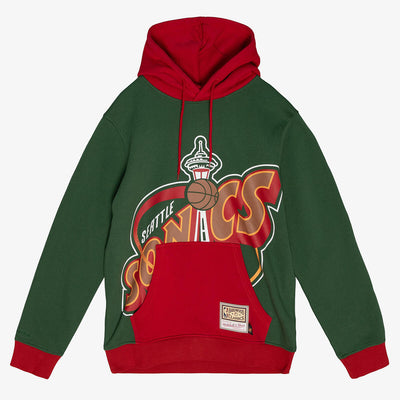 NBA BIG FACE HOODIE 5.0 SUPERSONICS Green FPHD4352-SSUYYPPPGREN - Image 1