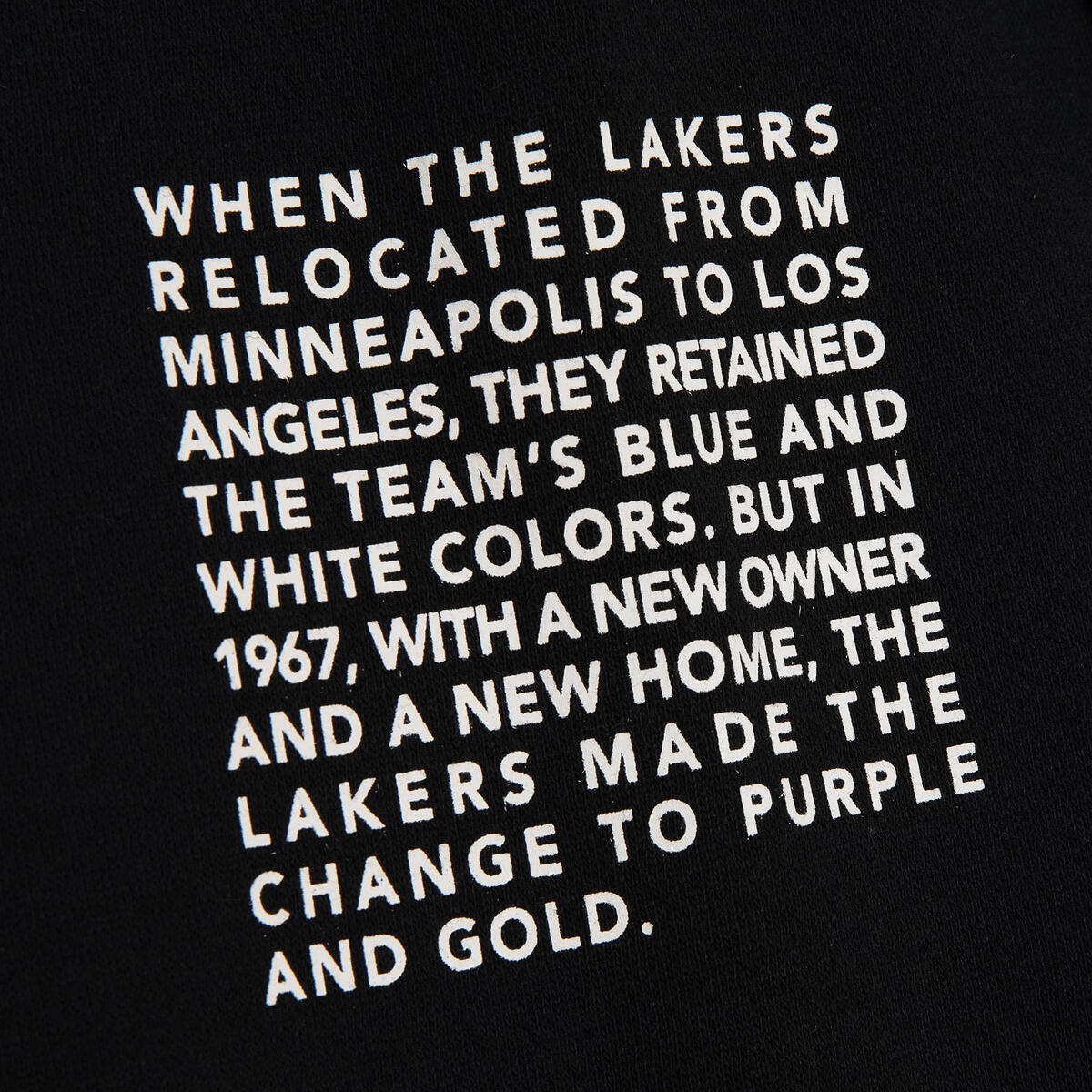 NBA TEAM ORIGINS FLEECE HOODIE LAKERS Black FPHD4849-LALYYPPPBLCK - Image 5