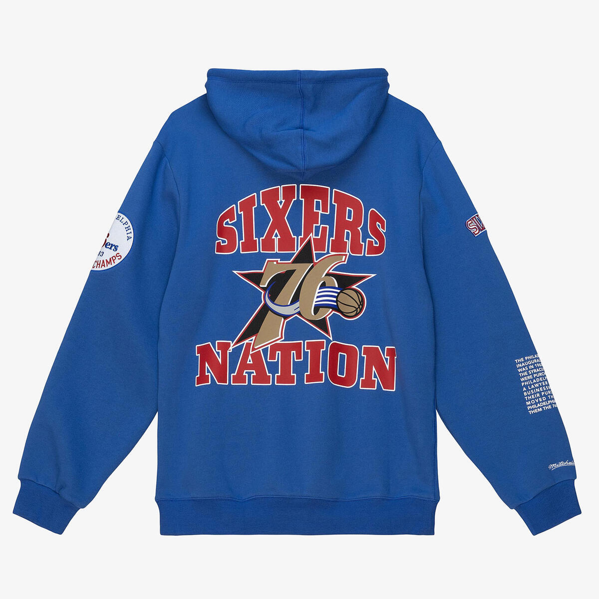 NBA TEAM ORIGINS FLEECE HOODIE 76ERS - Royal - Image 2