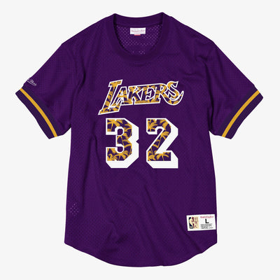 NBA N&N MESH CREWNECK LAKERS 1985 MAGIC JOHNSON Purple NNMPMG18062-LALPURP85EJH - Image 1