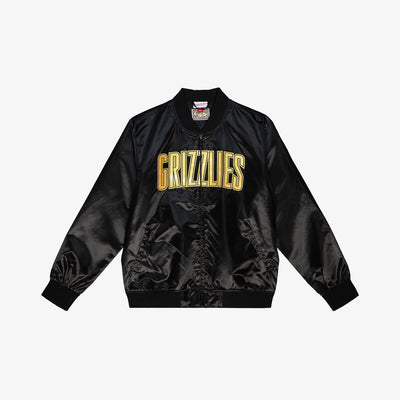 NBA BIG FACE 4.0 SATIN JACKET GRIZZLIES Black OJBF1261-VGRYYPPPBLCK - Image 1