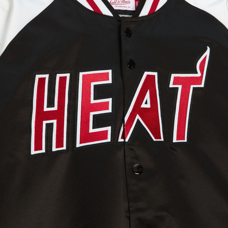 NBA PRIMETIME LIGHTWEIGHT SATIN JACKET HEAT Black OJBF4992-MHEYYPPPBLCK - Image 3