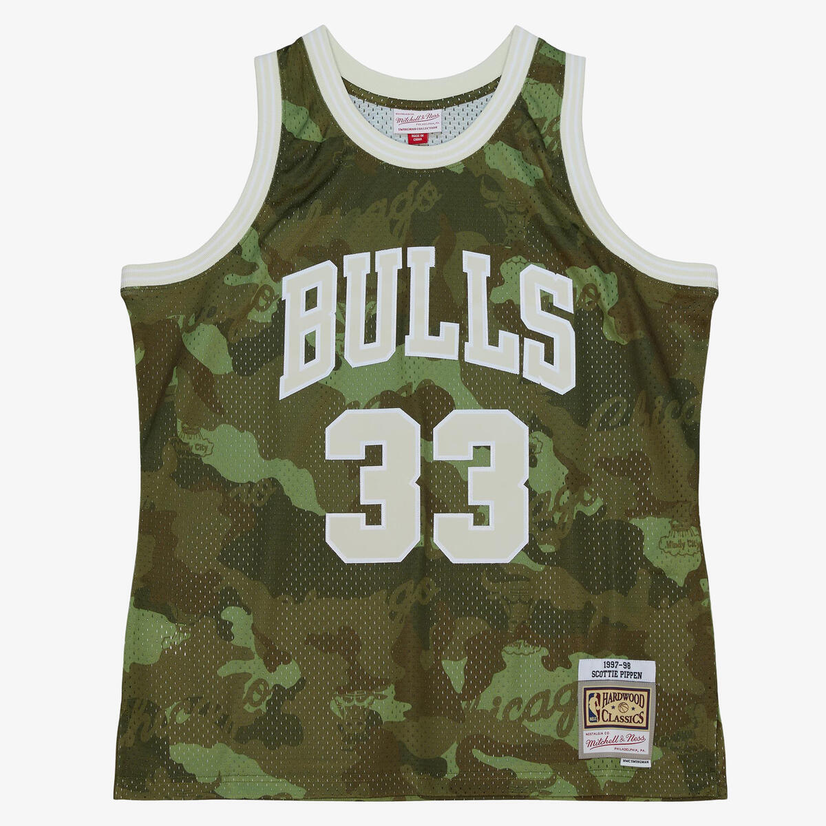 NBA GHOST GREEN CAMO SWINGMAN JERSEY BULLS 1997 SCOTTIE PIPPEN Camo Green SMJY4362-CBU97SPICMGR - Image 1