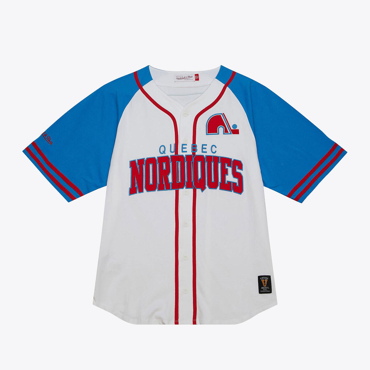 NHL PRACTICE DAY BUTTON FRONT JERSEY NORDIQUES White TBTF4994-QNOYYPPPWHIT - Image 3