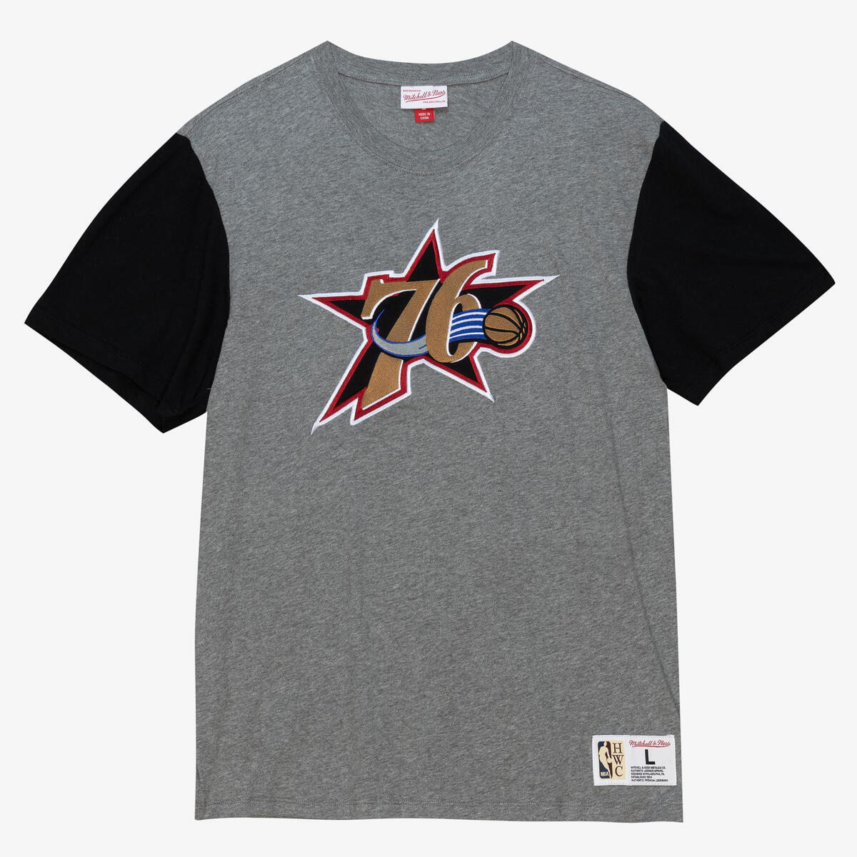 NBA COLOR BLOCKED SS TEE 76ERS - Image 1