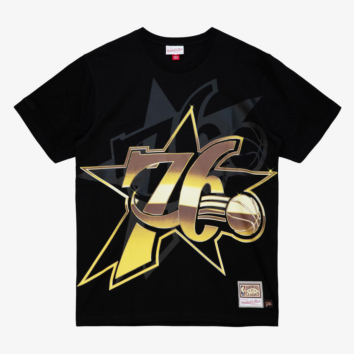 NBA BIG FACE 4.0 SS TEE 76ERS - Black