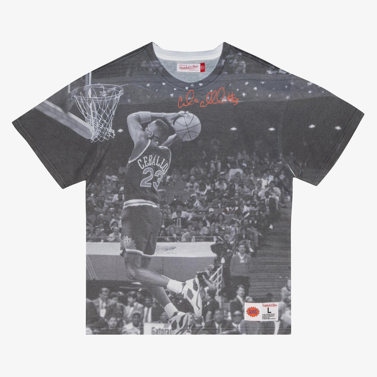 NBA ABOVE THE RIM SUBLIMATED SS TEE SUNS CEDRIC CEBALLOS White TCRW3401-PSUYYCCBWHIT - Image 1