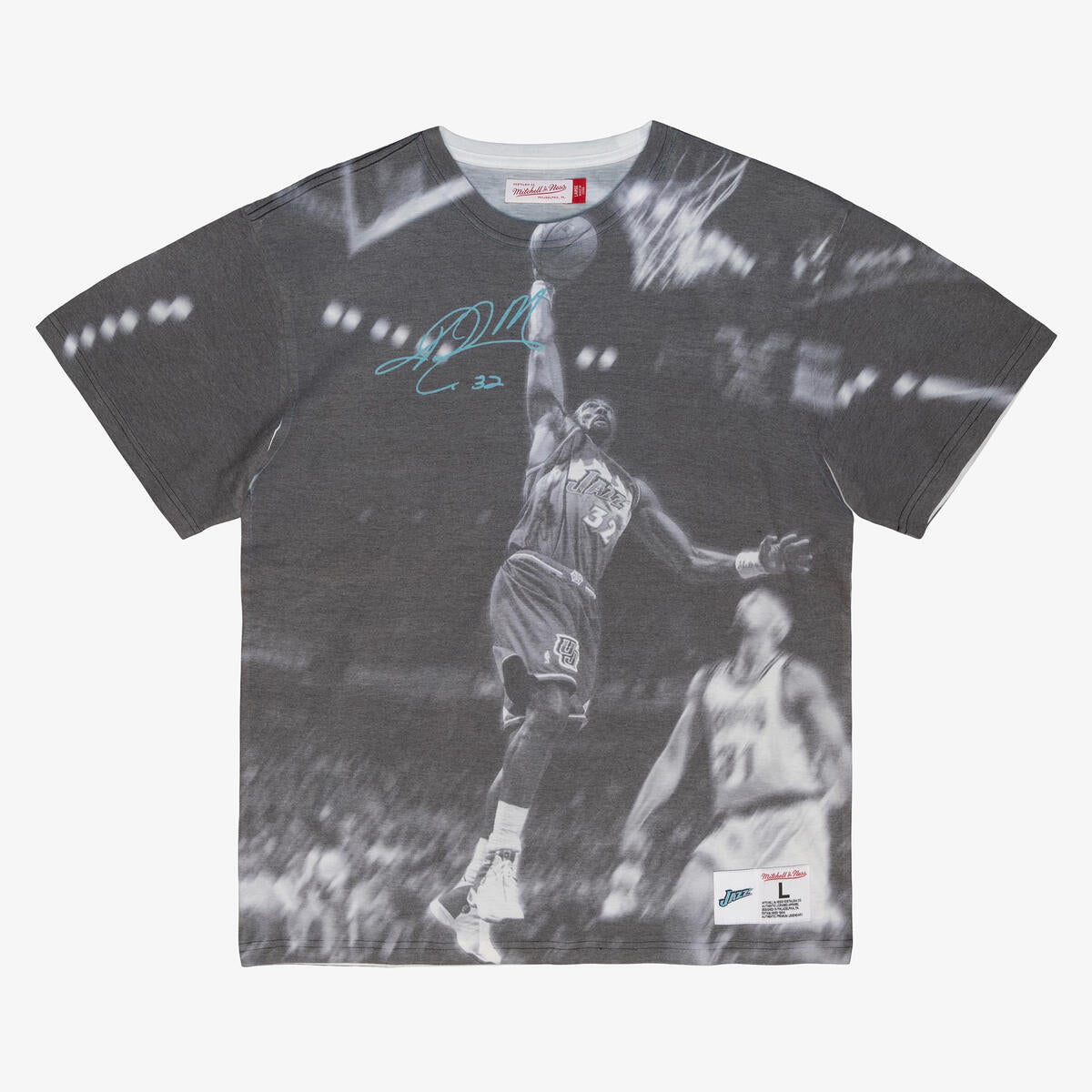 NBA ABOVE THE RIM SUBLIMATED SS TEE JAZZ KARL MALONE White TCRW3401-UJAYYKMAWHIT - Image 1