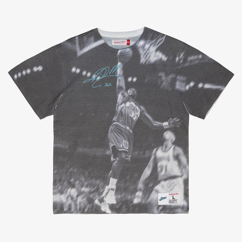 NBA ABOVE THE RIM SUBLIMATED SS TEE JAZZ KARL MALONE White TCRW3401-UJAYYKMAWHIT - Image 1