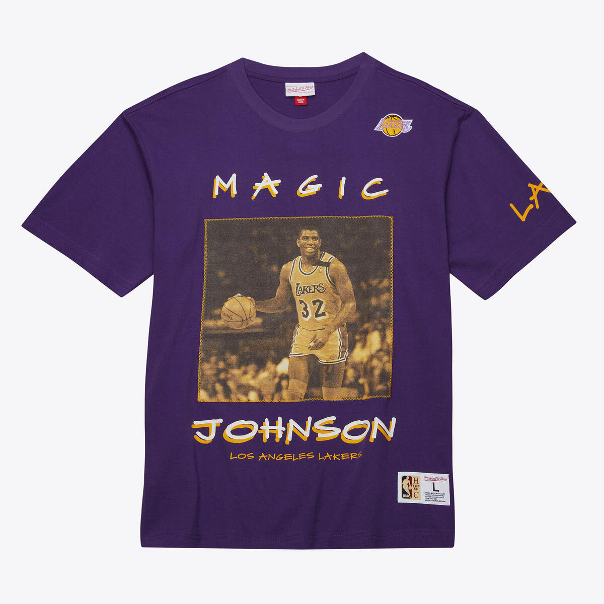 NBA HEAVYWEIGHT PREMIUM PLAYER TEE VINTAGE LOGO LAKERS ERVIN JOHNSON - Image 6