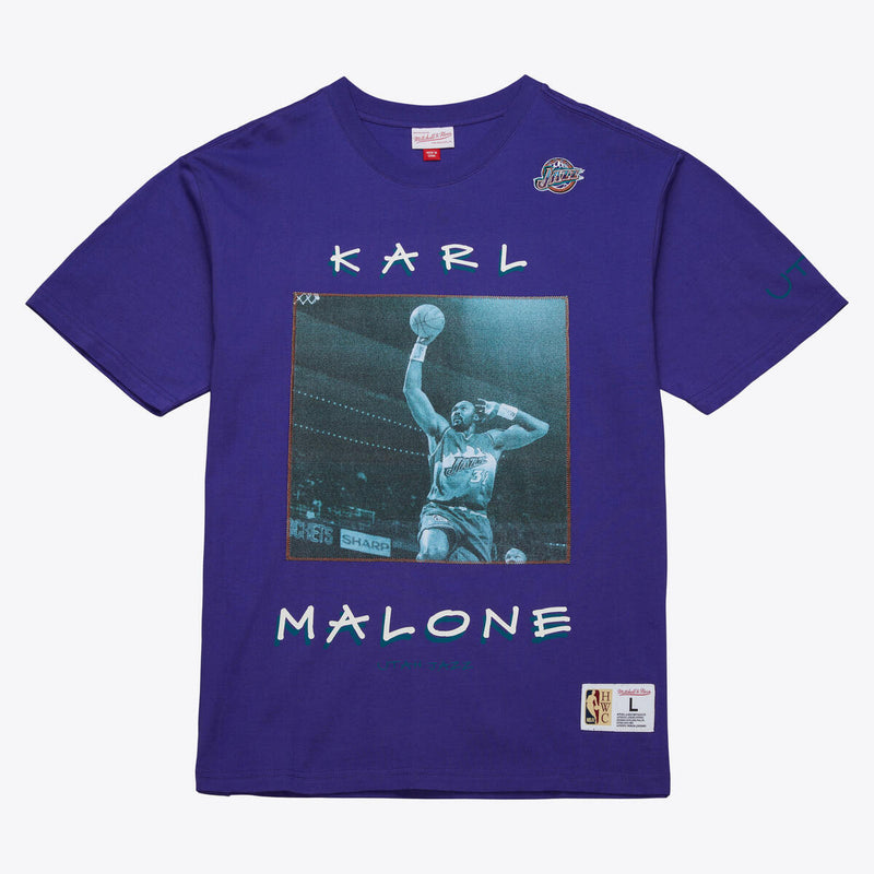 NBA HEAVYWEIGHT PREMIUM PLAYER TEE VINTAGE LOGO JAZZ KARL MALONE - Image 7